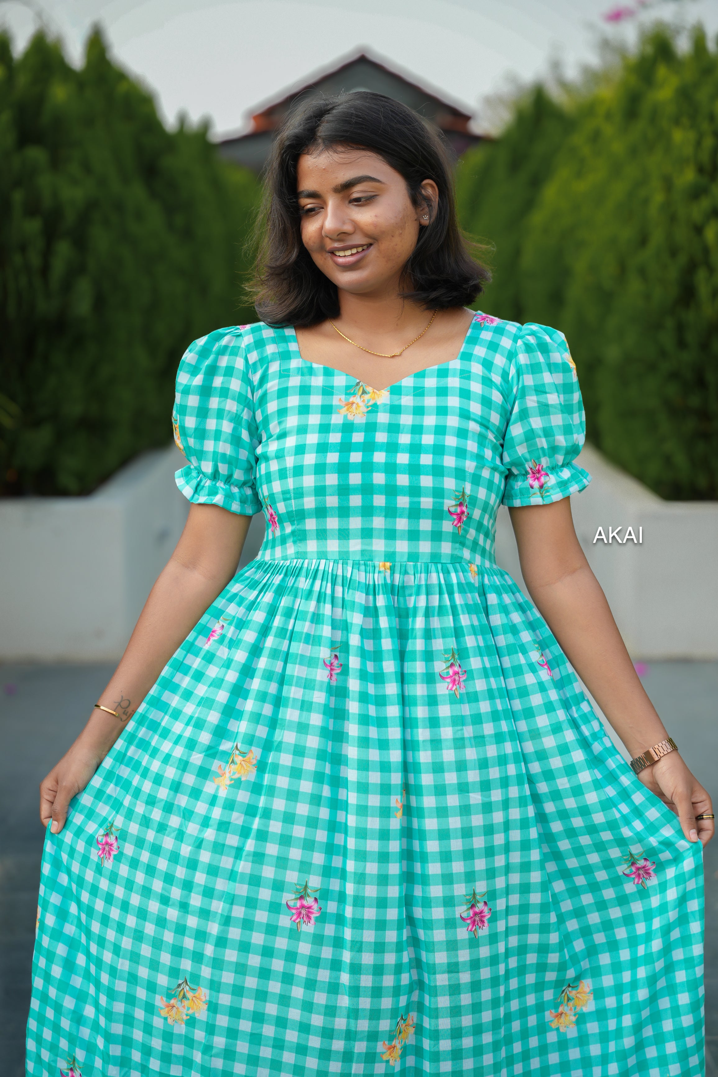 Mul cotton gingham dress
