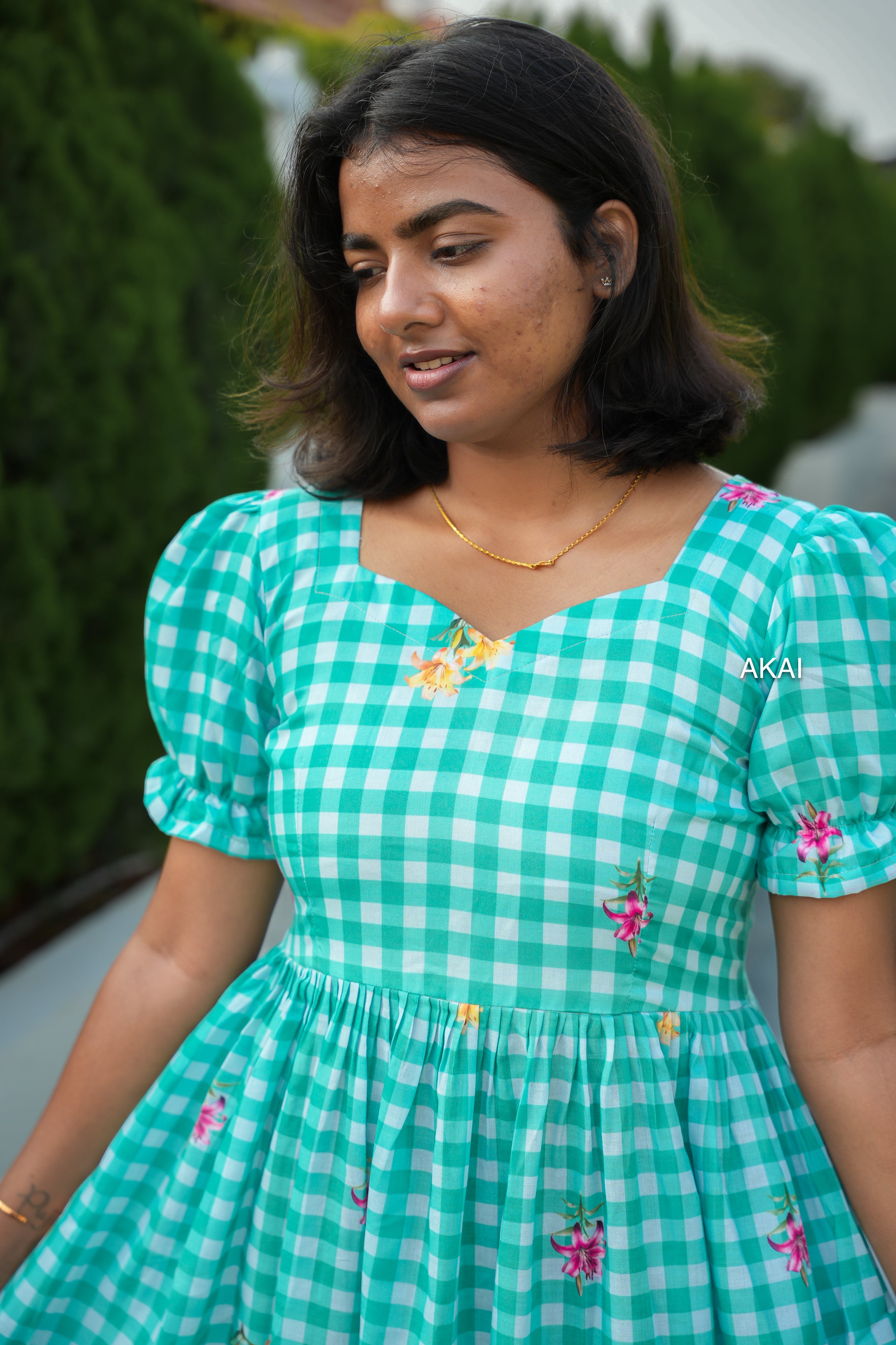 Mul cotton gingham dress
