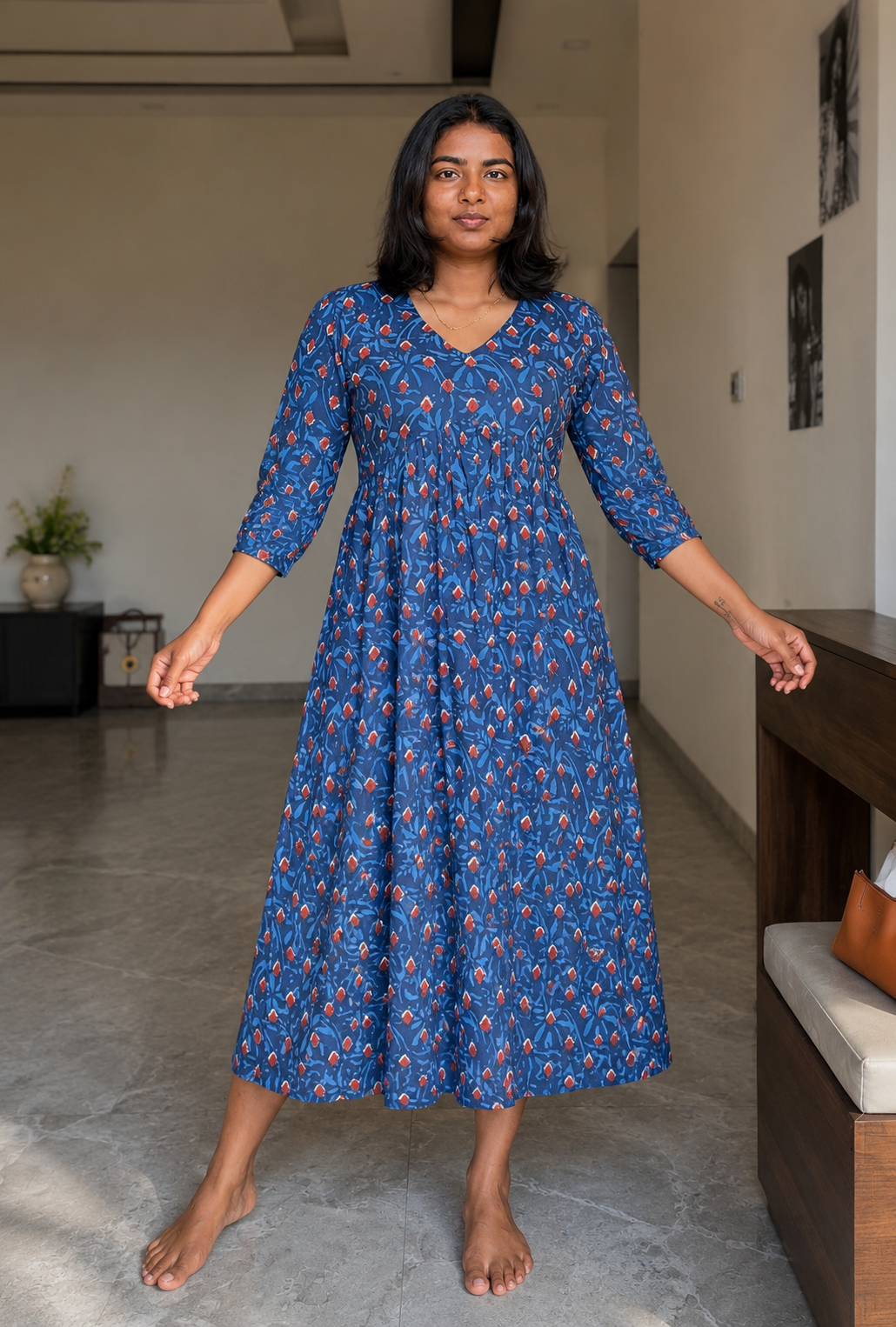 ADHI - Blue Cotton dress