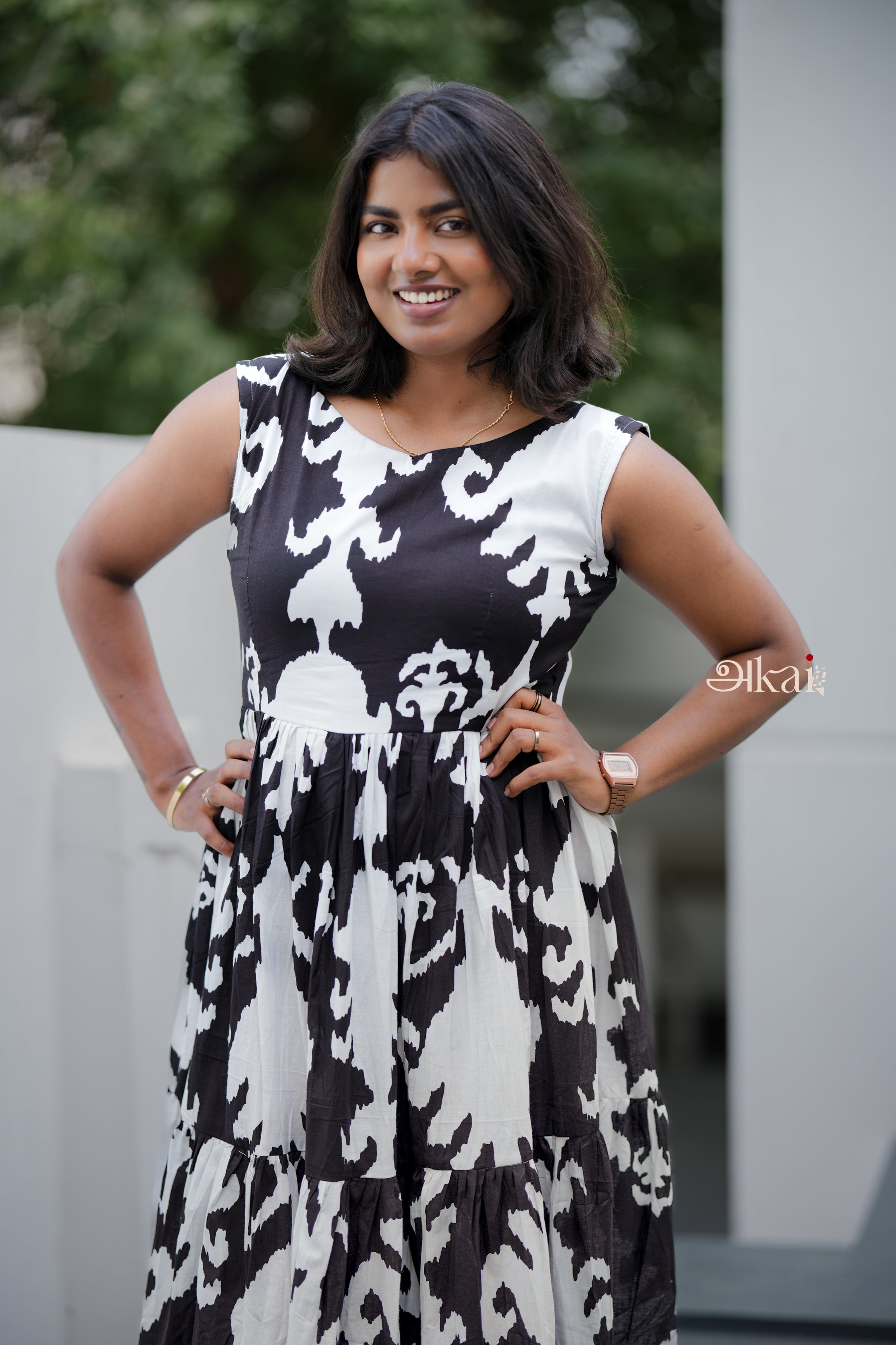 NILA - cotton tiered dress