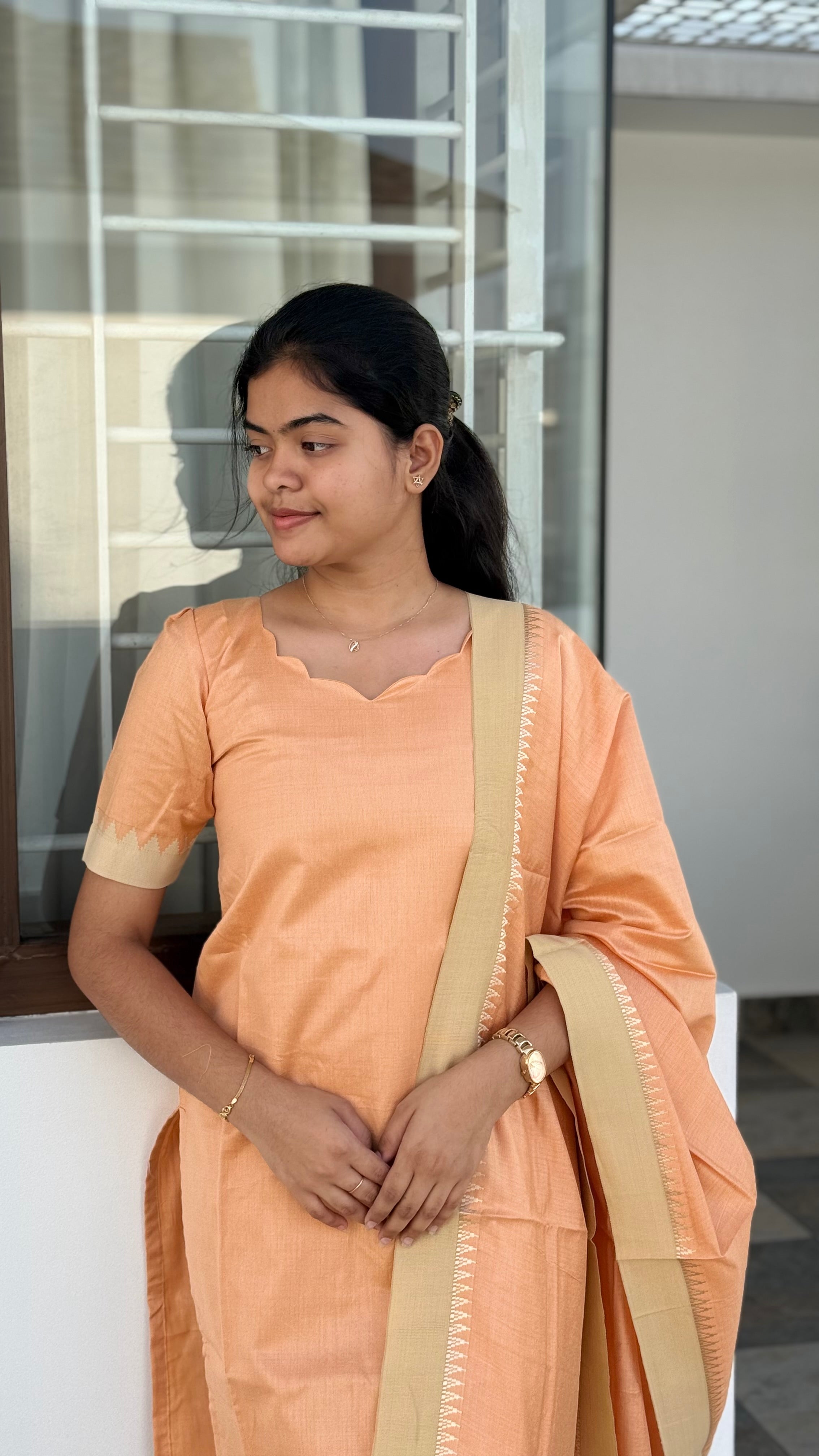 Tussar silk cotton set