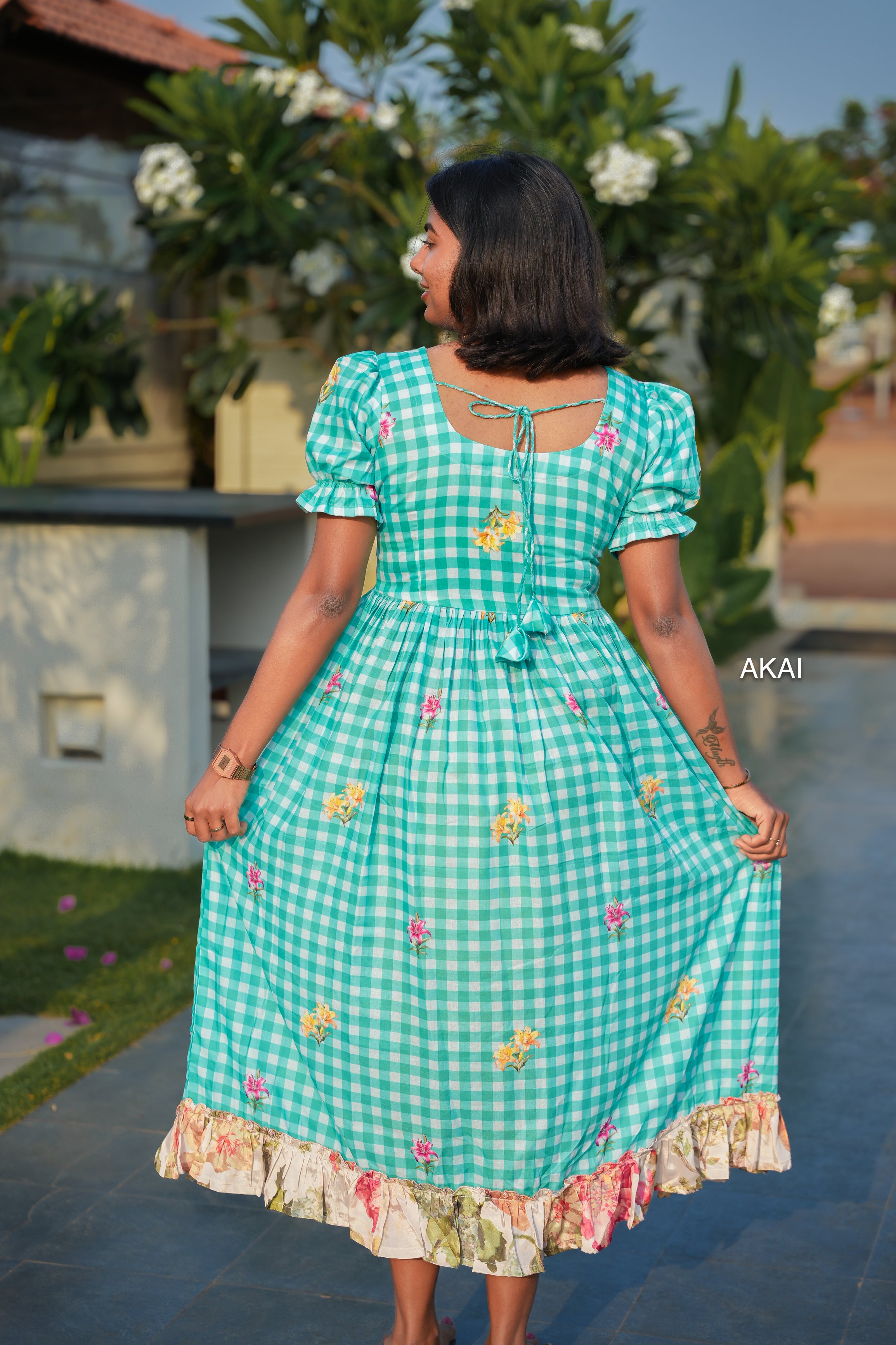 Mul cotton gingham dress