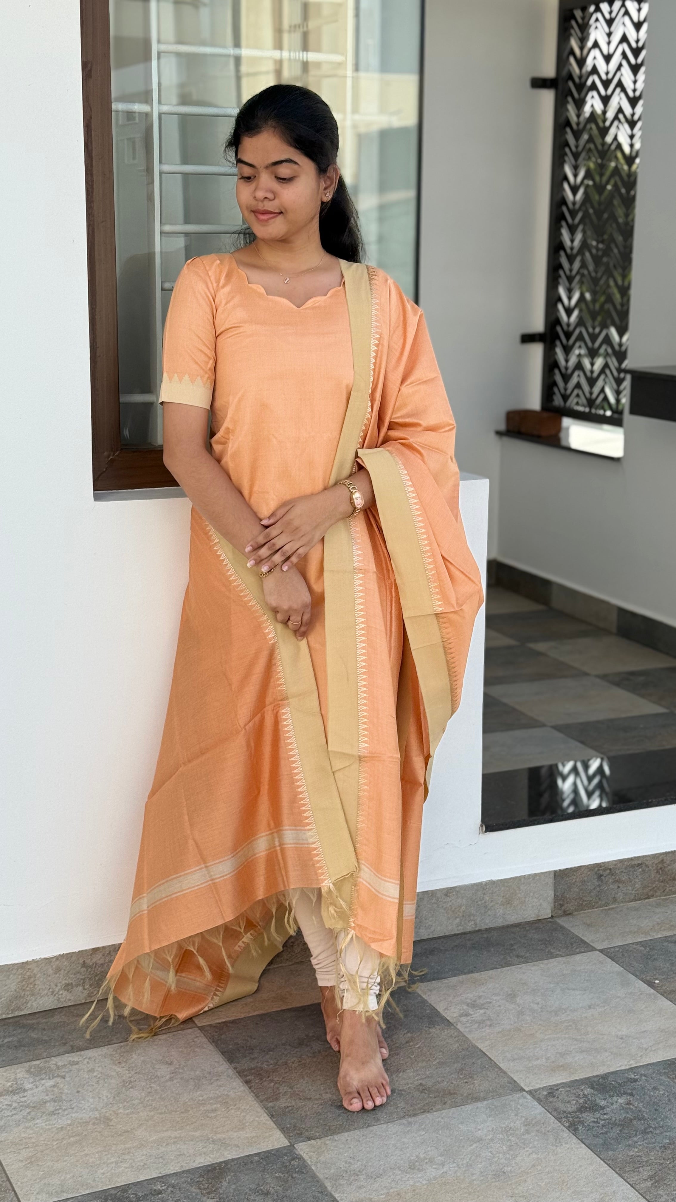Tussar silk cotton set