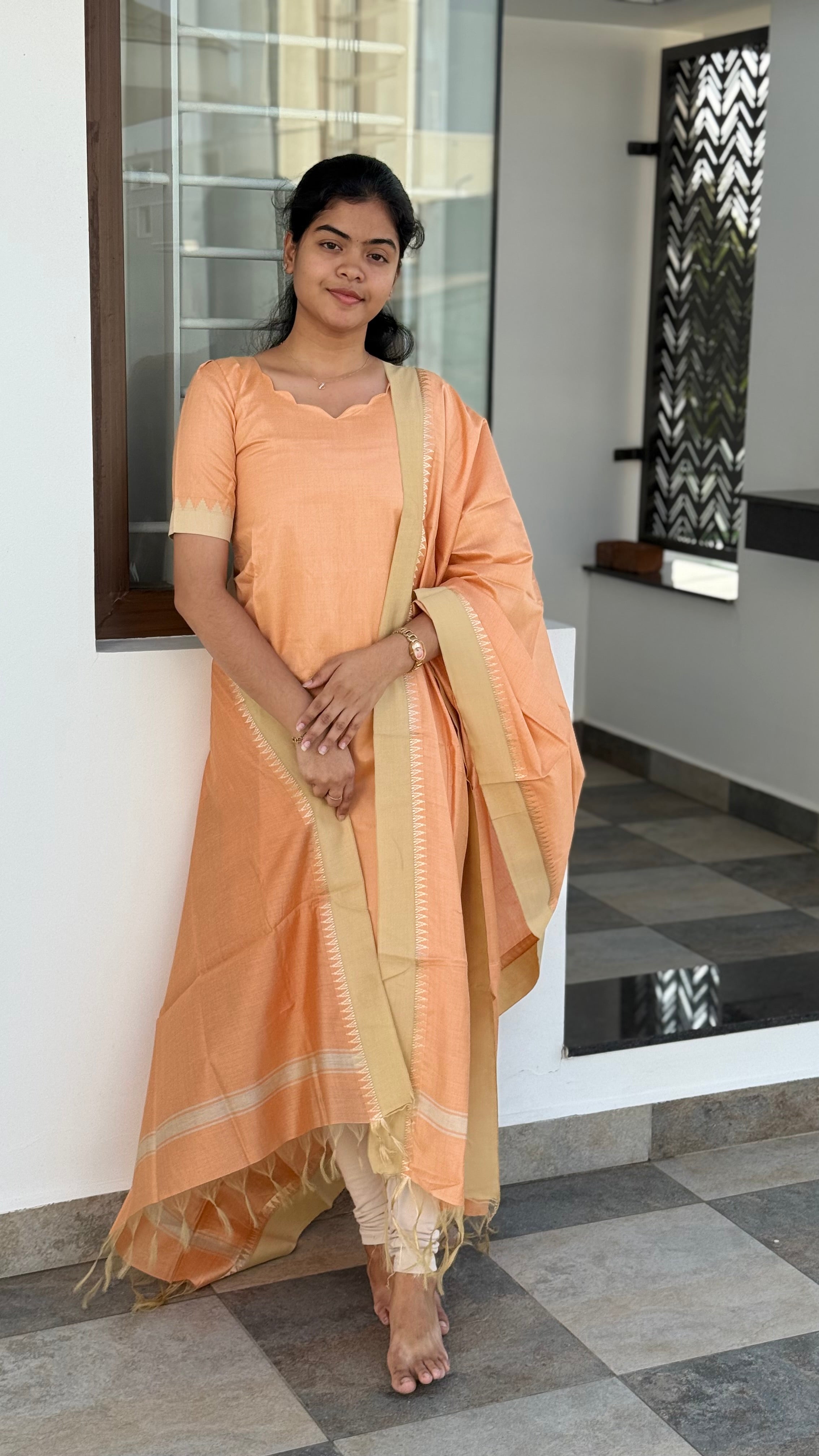Tussar silk cotton set