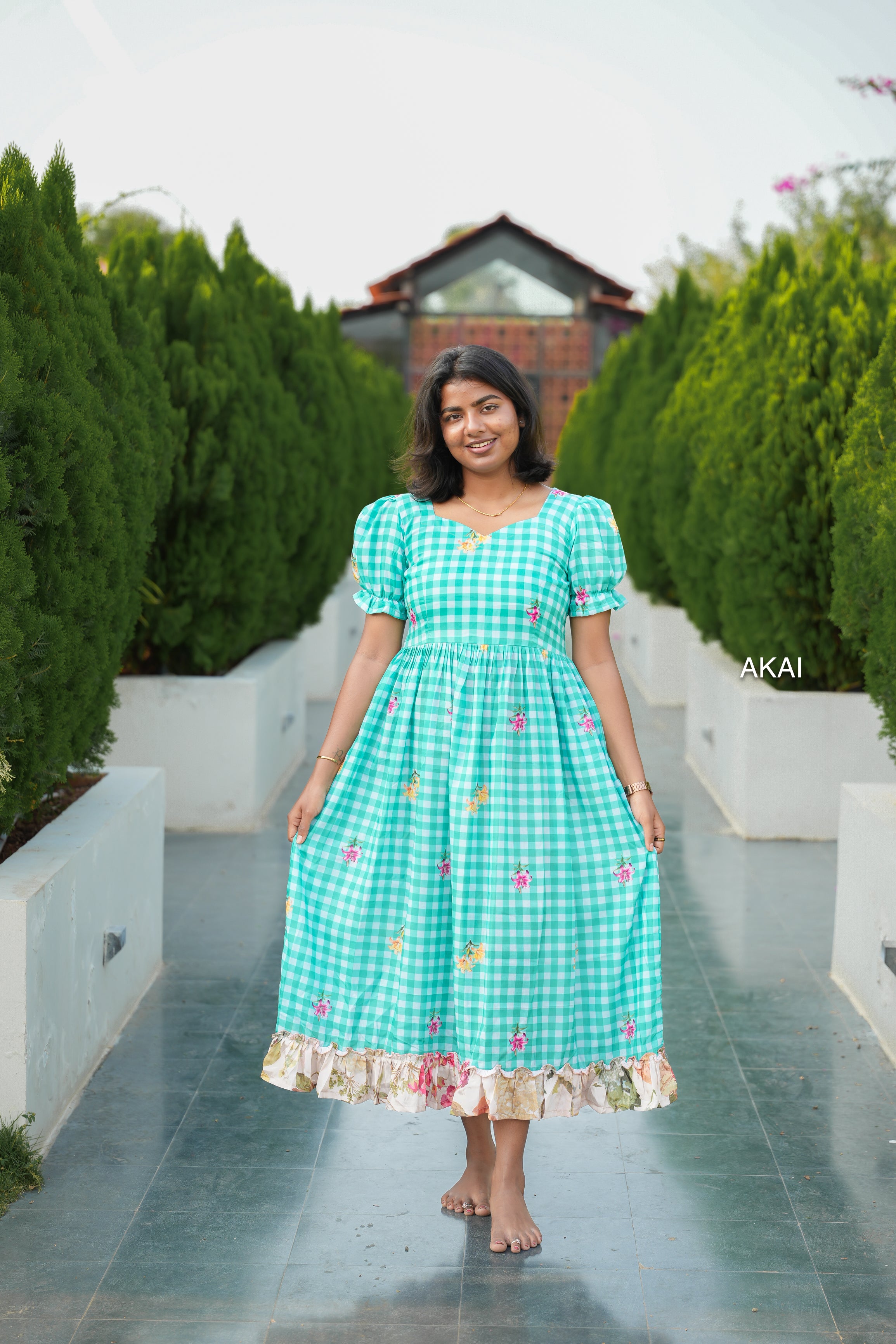 Mul cotton gingham dress