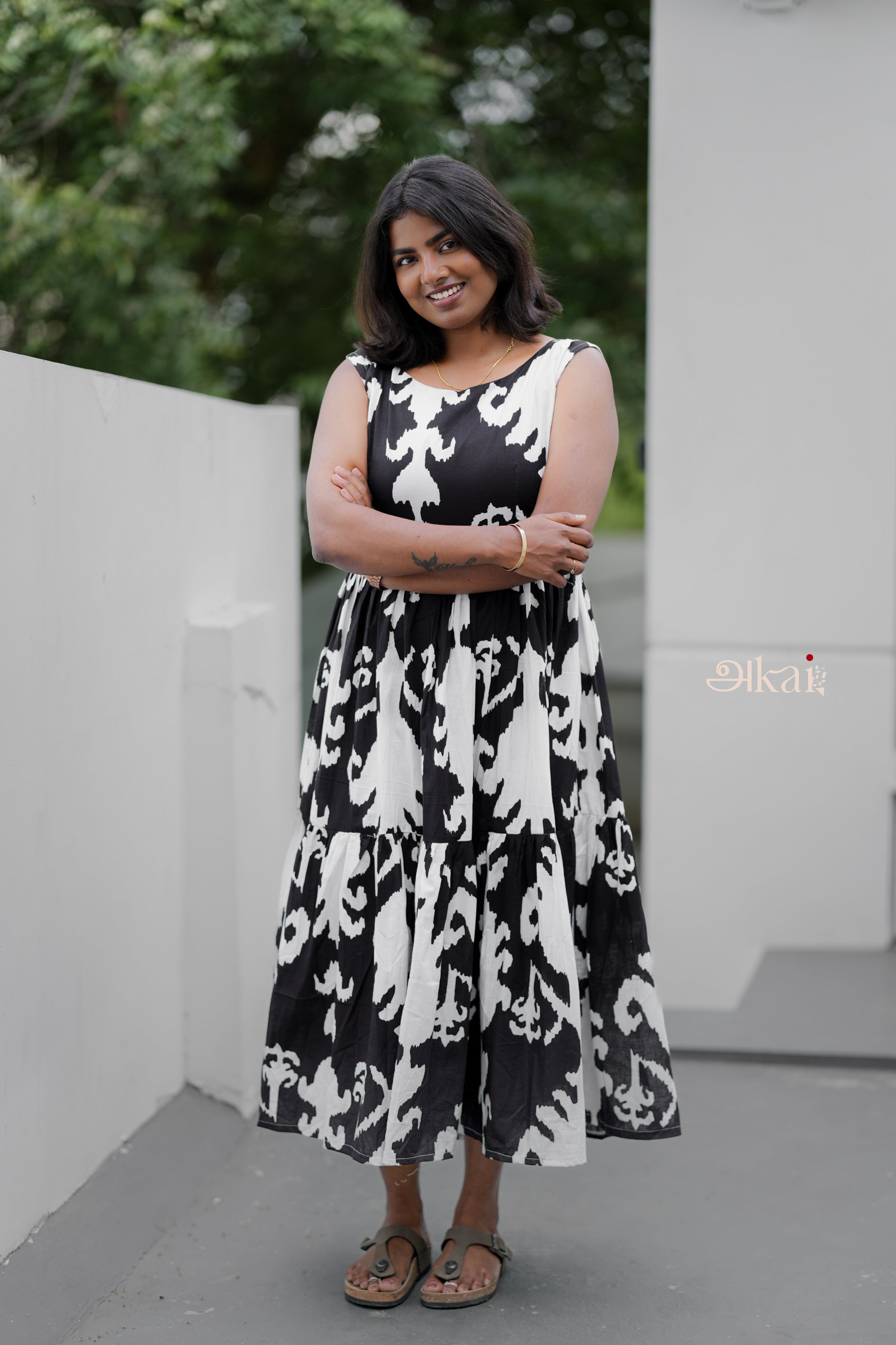 NILA - cotton tiered dress