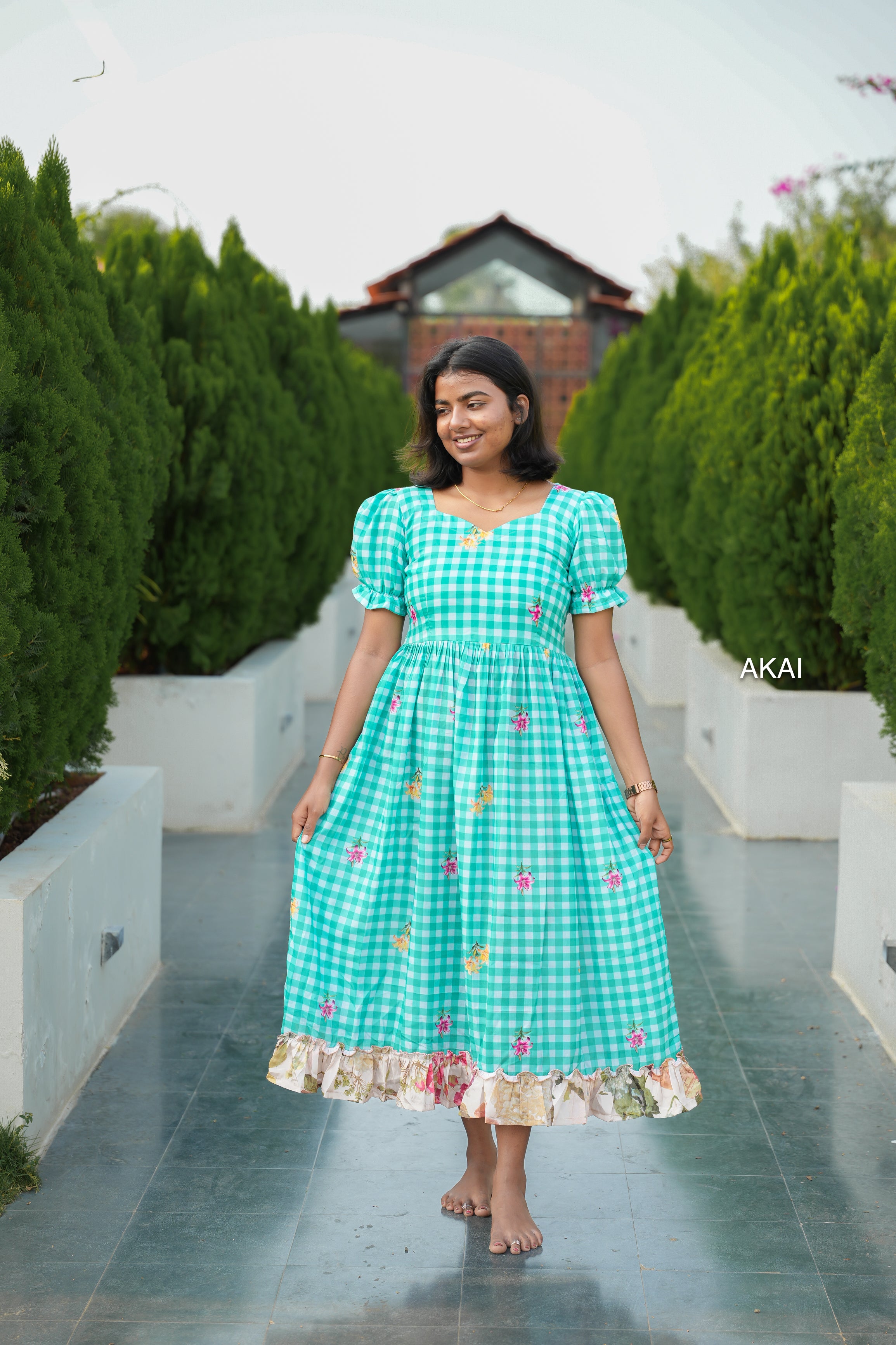 Mul cotton gingham dress