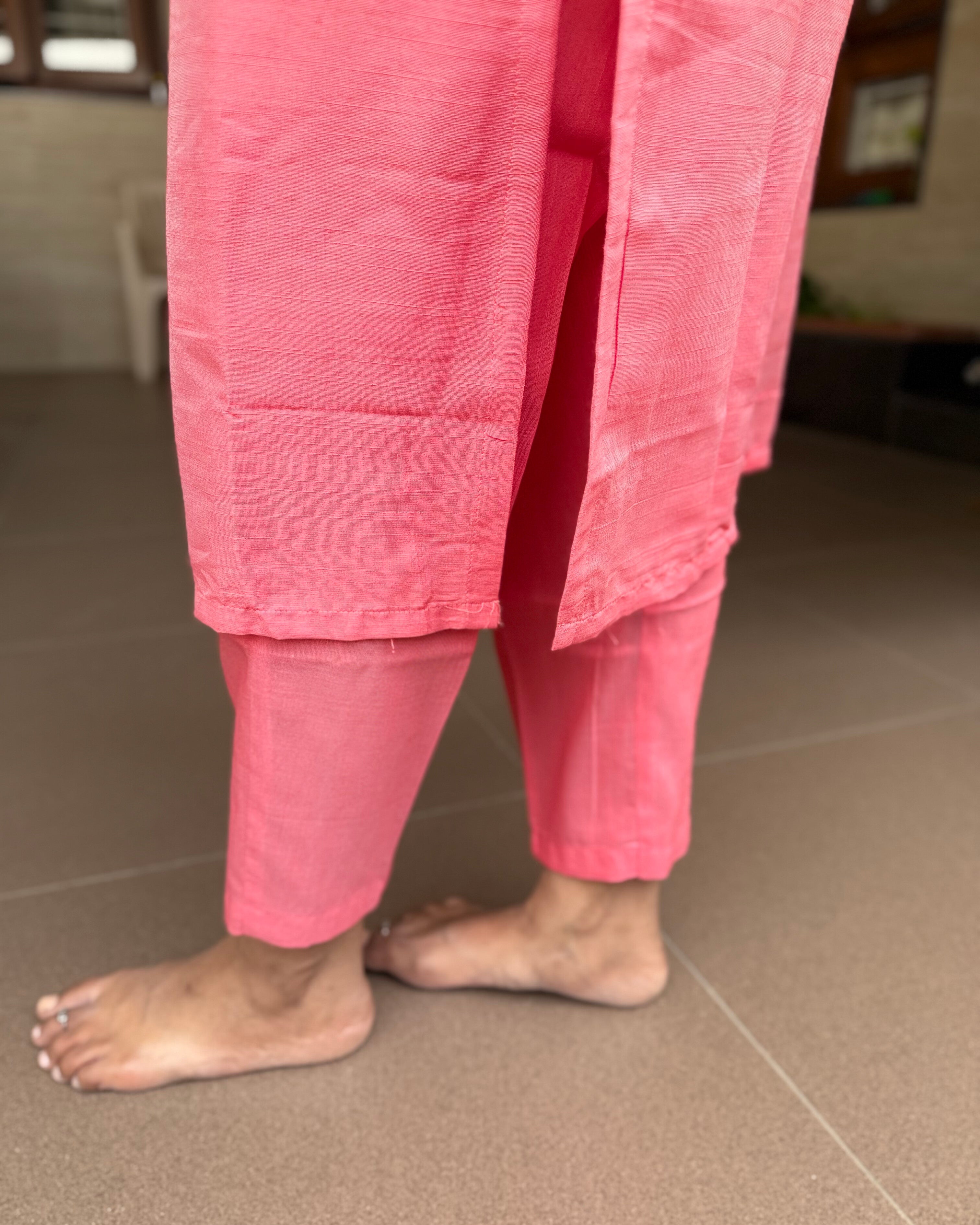 Pink Kota Dupatta Set