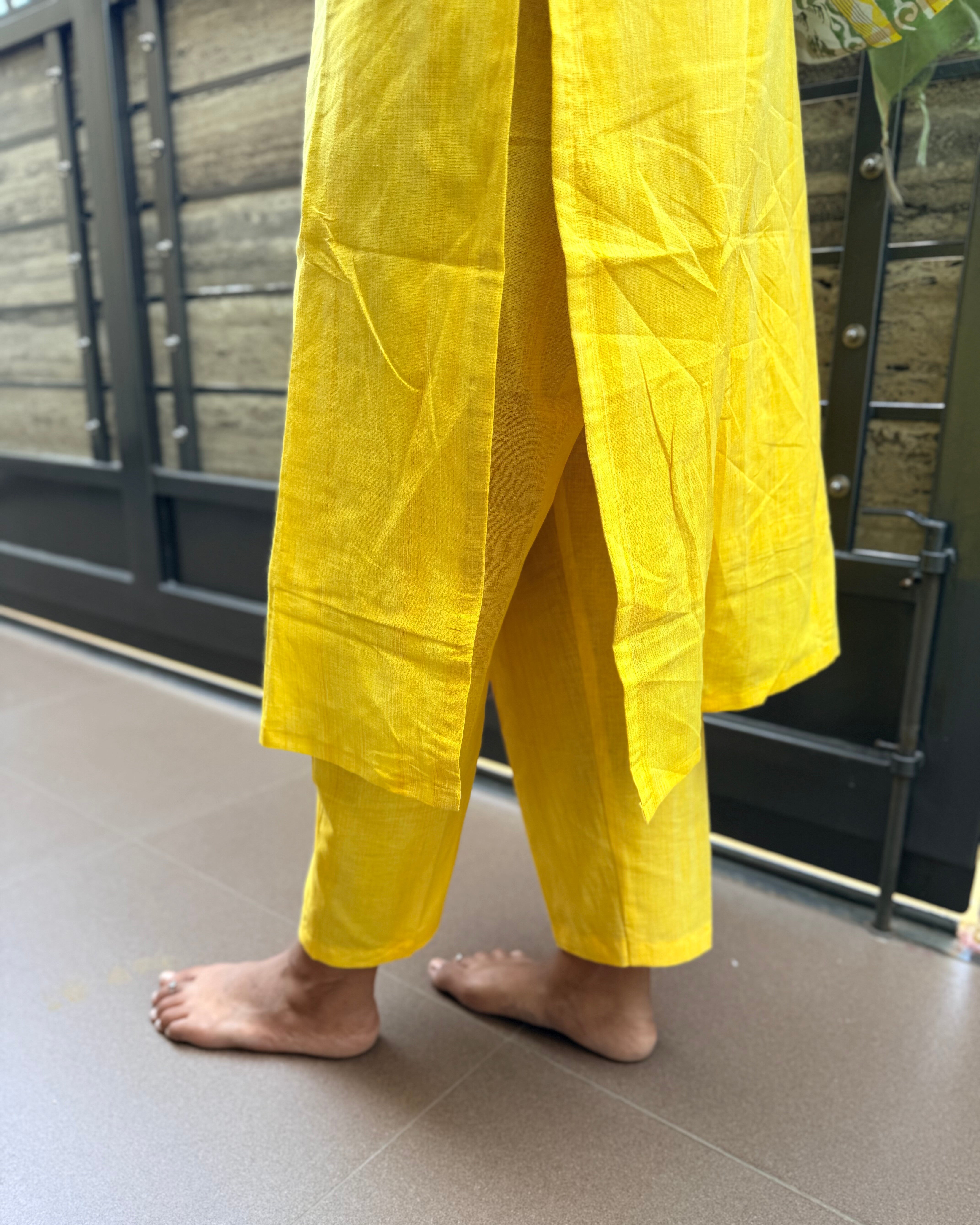 Yellow Chanderi Dupatta Set