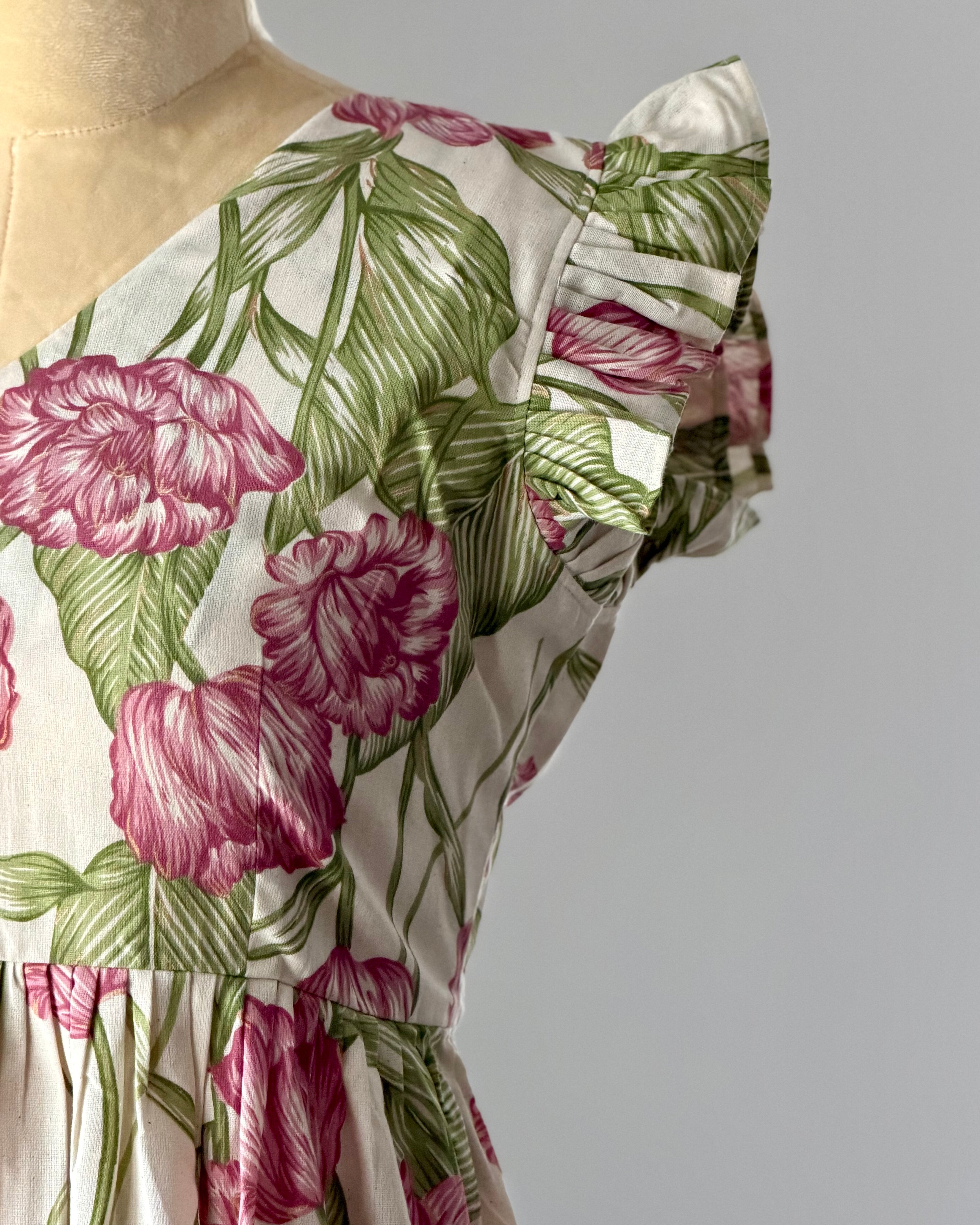 White/Green Floral