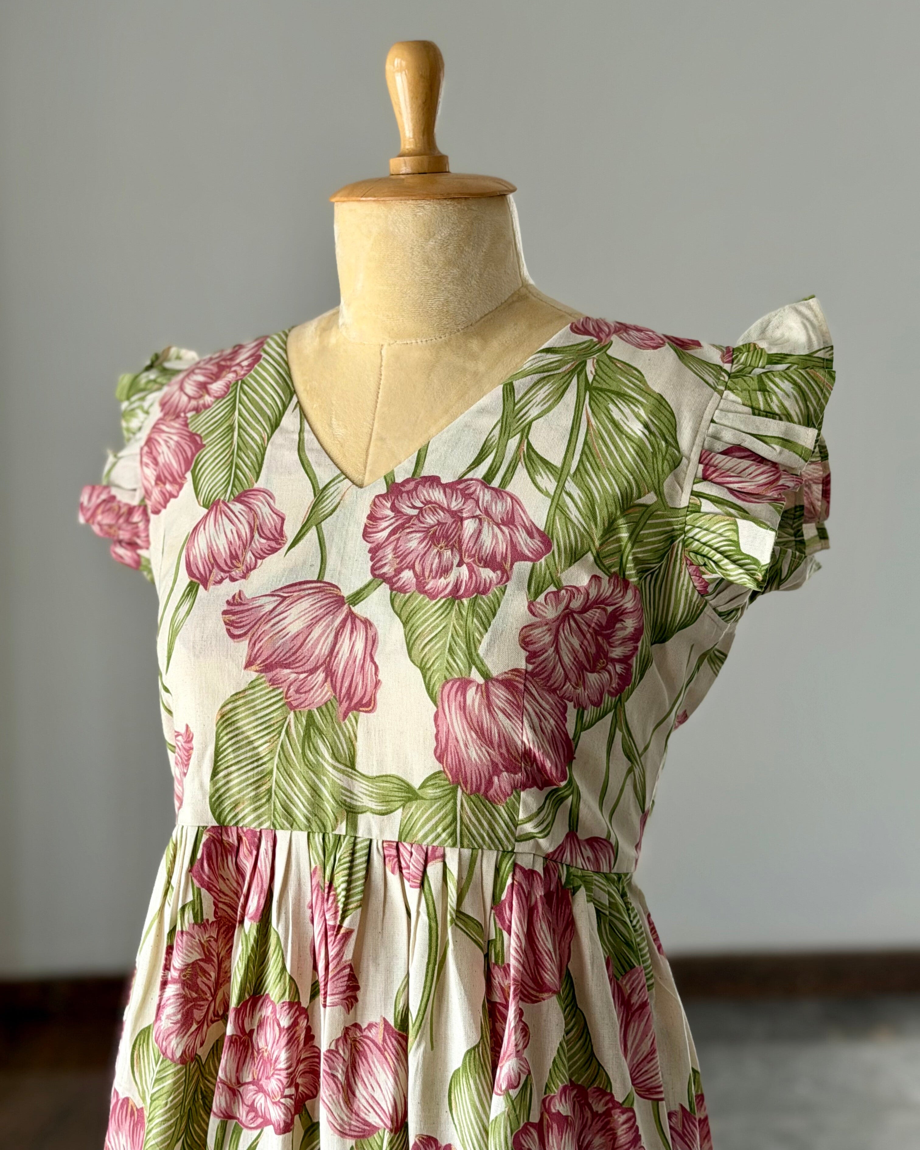 White/Green Floral