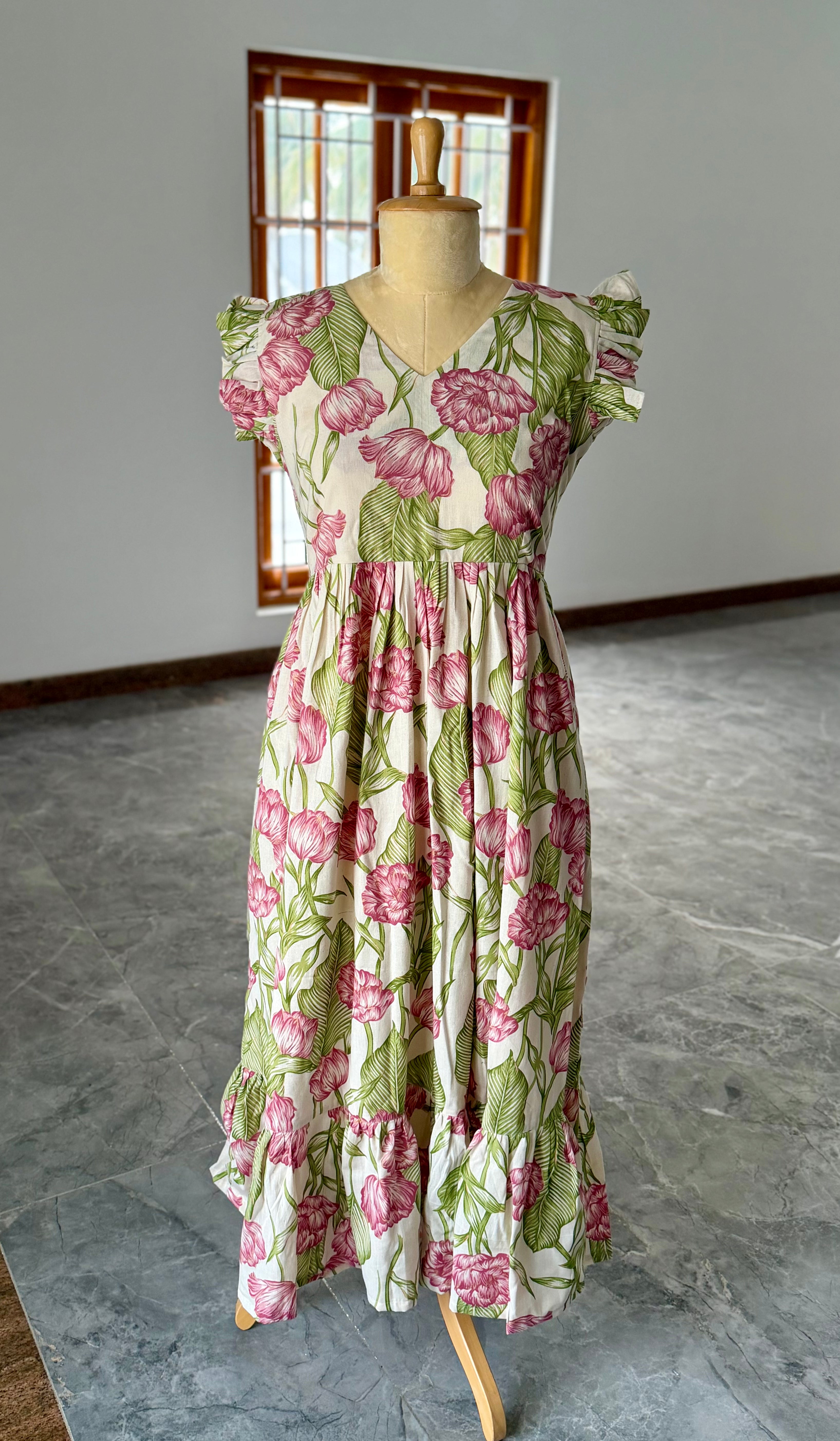 White/Green Floral