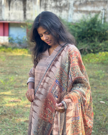 Mughal Dupatta Set Brown