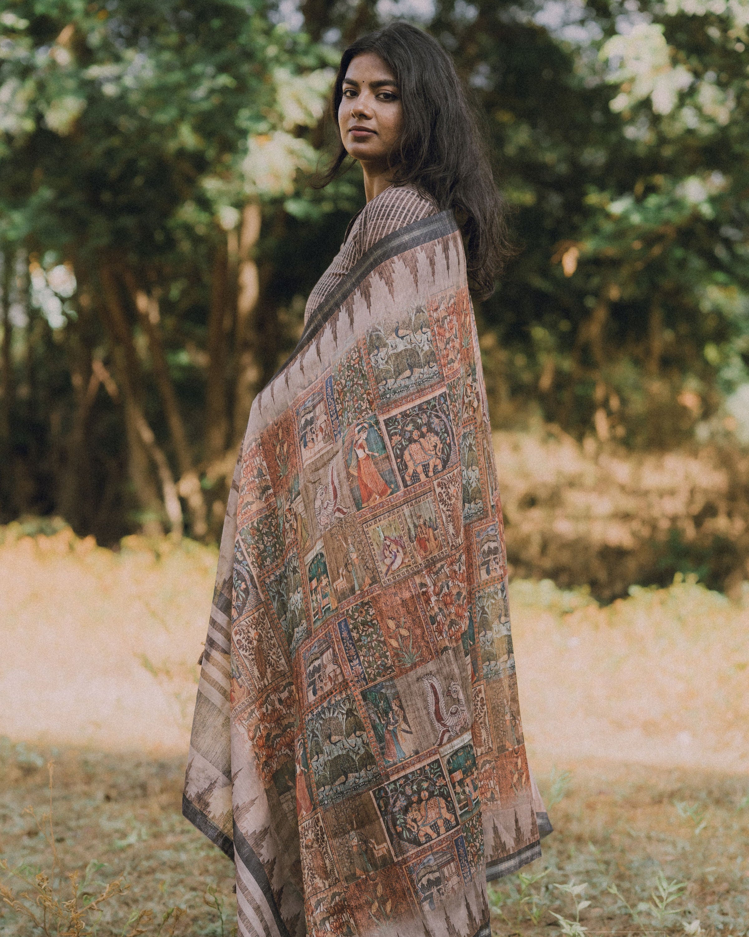 Mughal Dupatta Set Brown