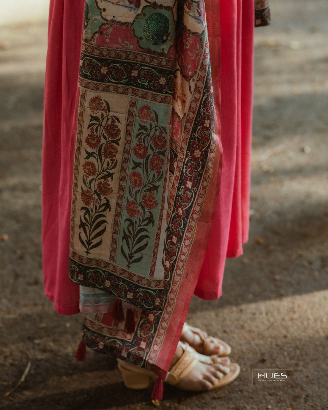 Mughal Dupatta Set Peach