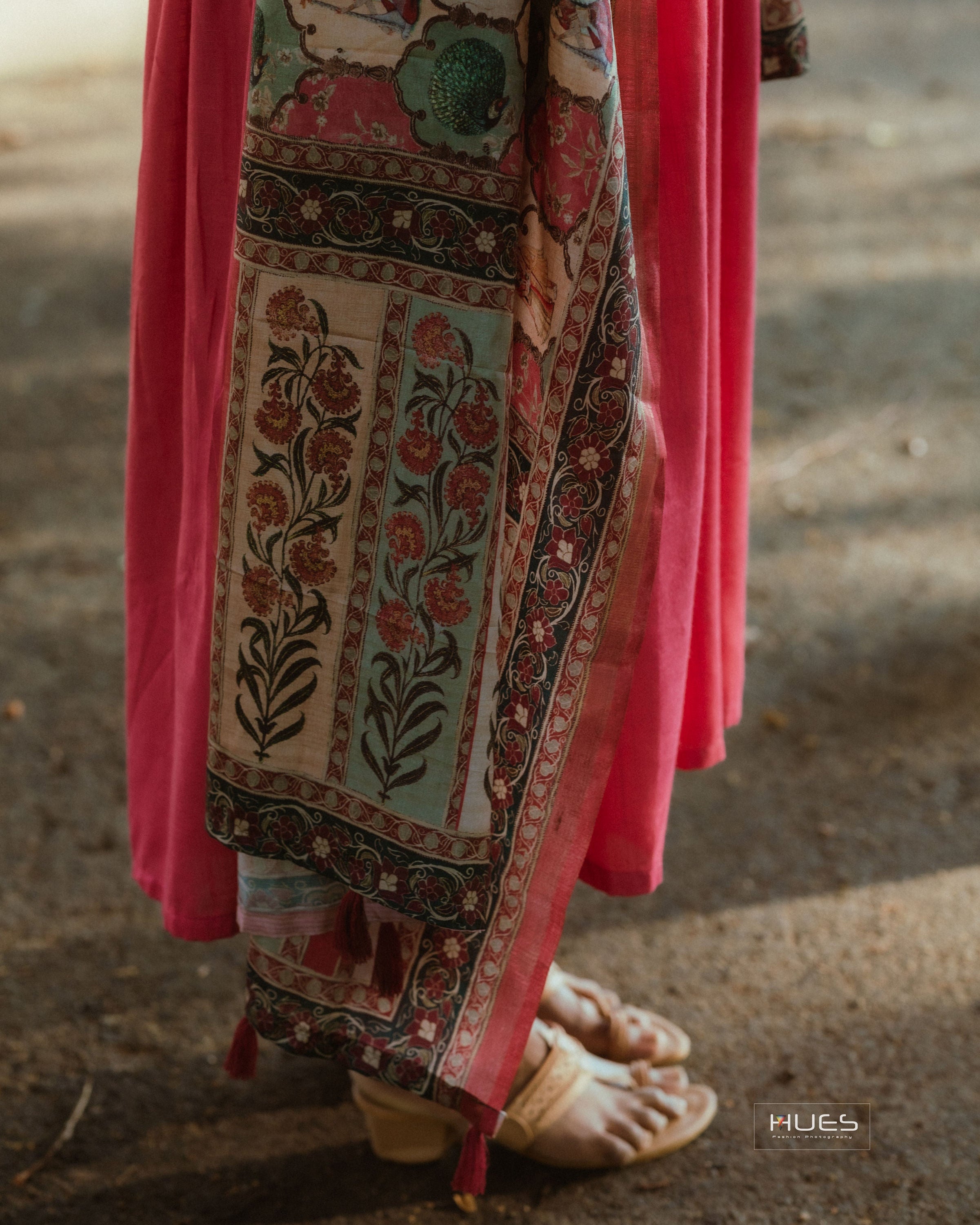 Mughal Dupatta Set Peach
