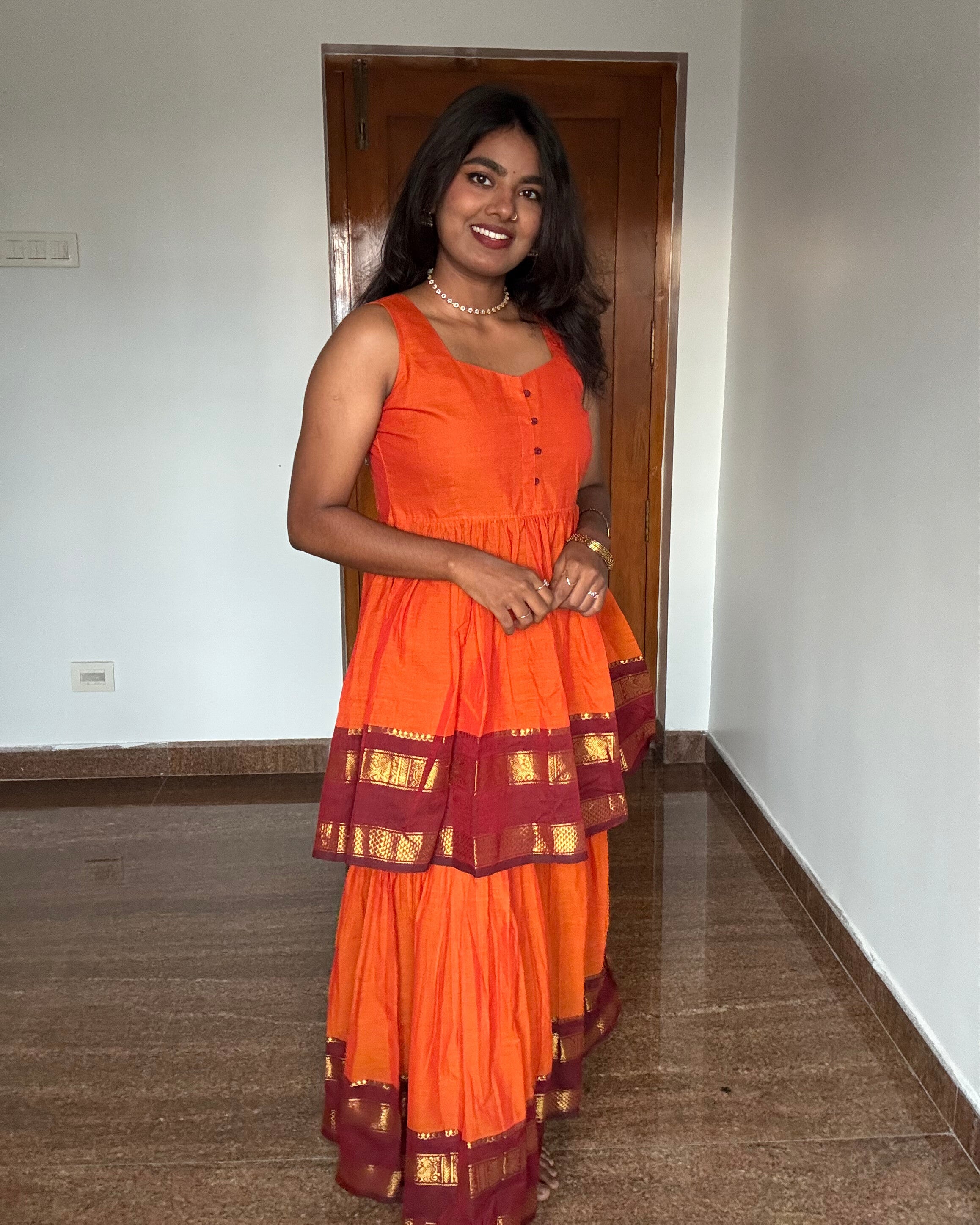 Kanchi Cotton Set Orange